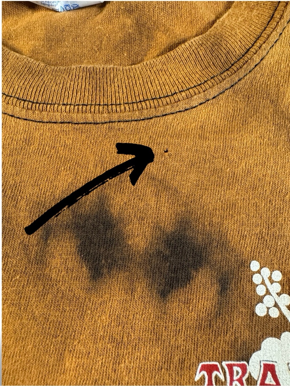 Trader Joe's Long Sleeve Shirt Brown Tie Dye Hibiscus Logo Port & Company Small - Picture 10 of 13